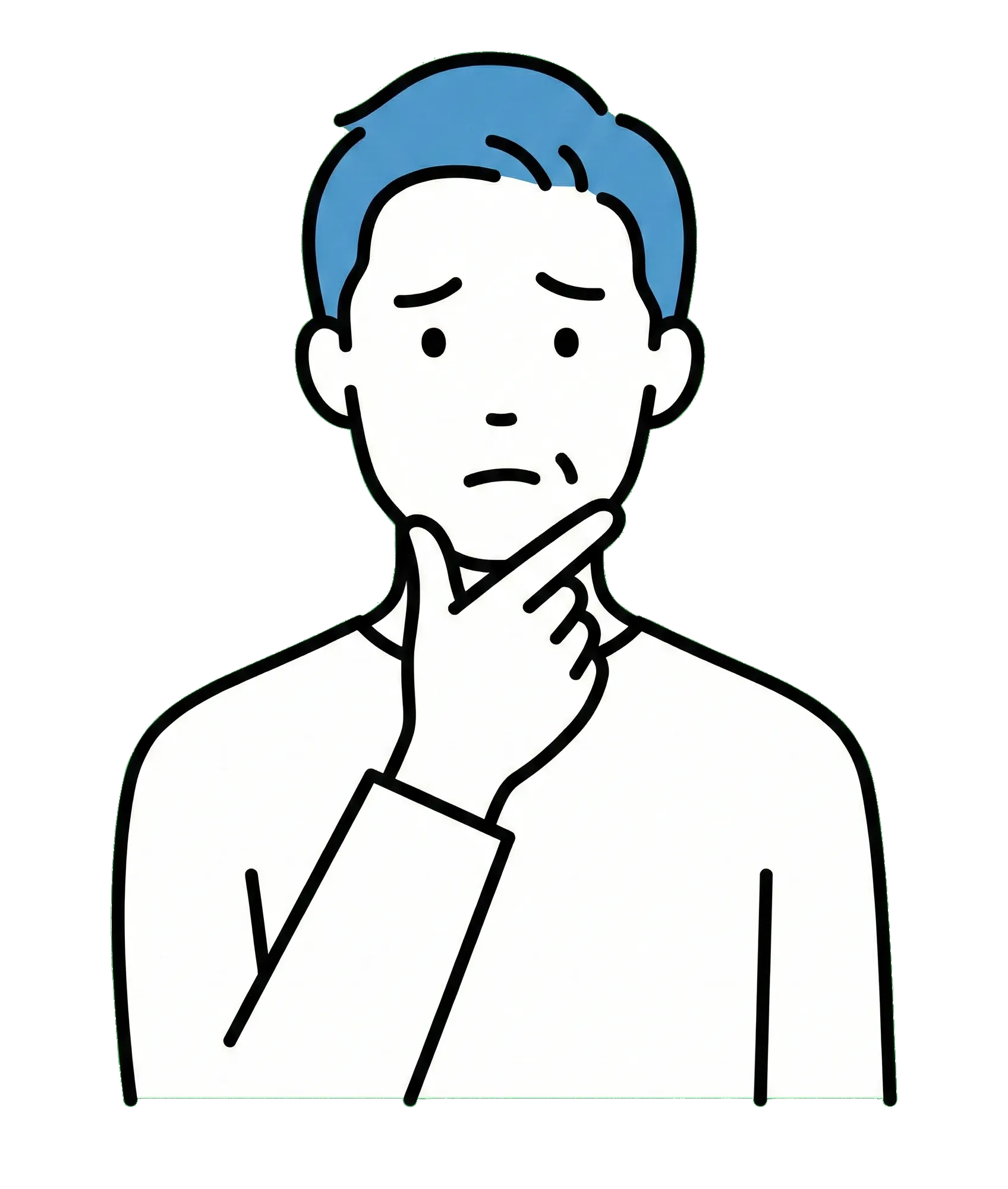 生え際の後退を心配する男性 - M字ハゲの初期症状